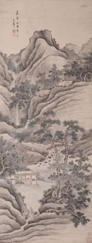 Chinese Landscape Painting, Paper, Hanging Scroll, Wang Hui ...