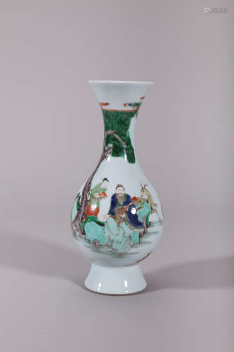Wucai Longevity Vase, Qing Kangxi Period
