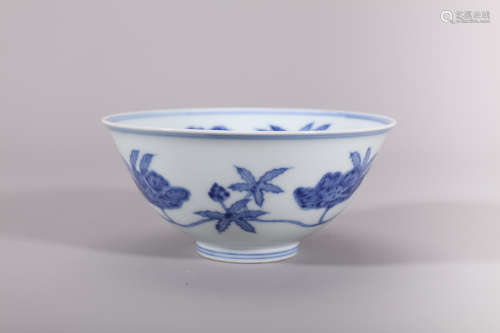 Ming Chenghua Blue and White Flower Bowl