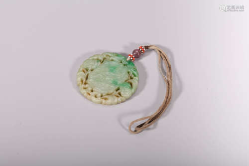 Jadeite Jade Round Plaque, Qing Dynasty
