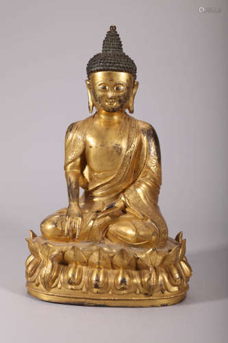 Gilt Bronze Shakyamuni, 17th Century