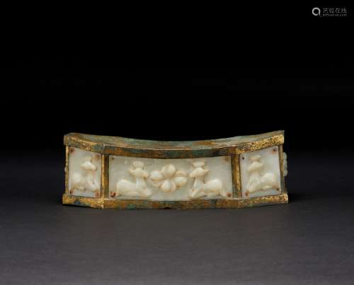 Liao Dynasty bronze Hetian jade pillow