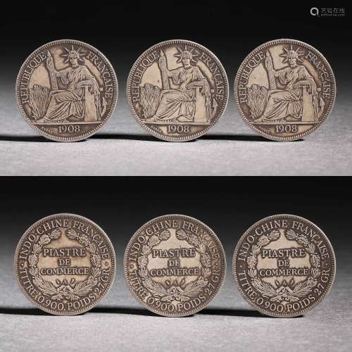 1908 Western Silver Coins Three