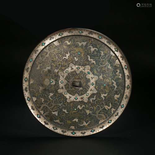 Han Dynasty Drop Gold Silver Bronze Mirror