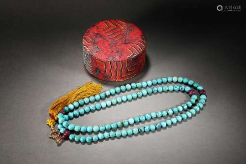 Qing Dynasty turquoise 108 beads