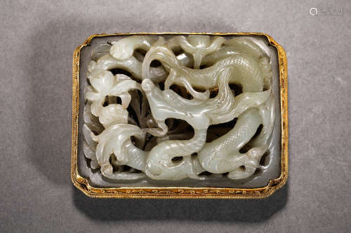 Liao Dynasty Hetian jade with gold withholding