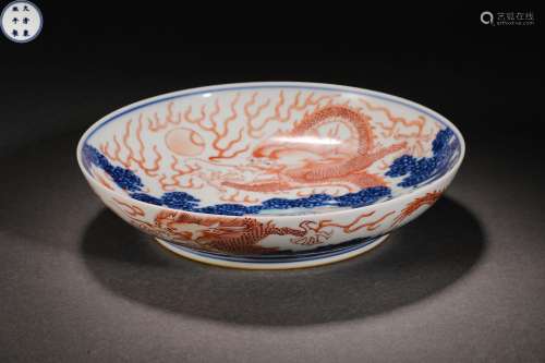 Qing Dynasty dragon pattern plate