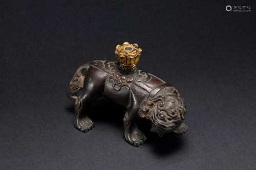 Qing Dynasty Silver Lion's Head Fragrance Tea Cup