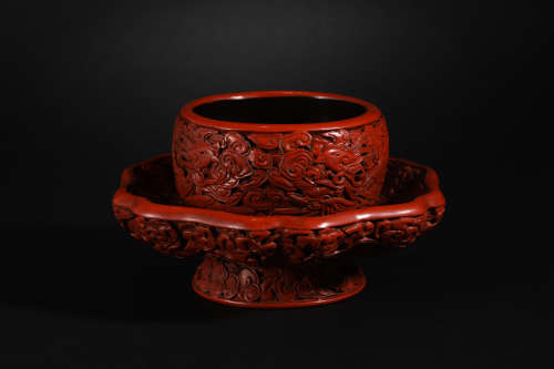 Qing Dynasty tick red flower cup