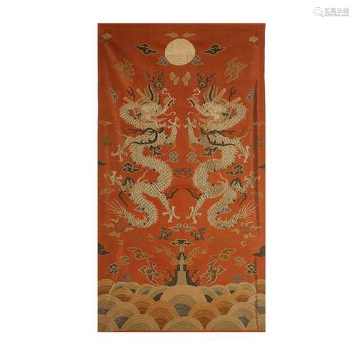 Qing Dynasty double dragon pattern Kesi