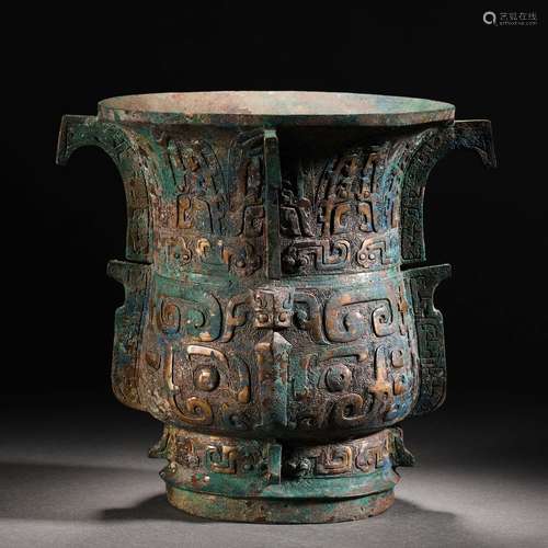 Han Dynasty Bronze Ding with Animal Pattern