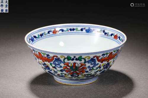 Ming Dynasty colorful flowers large bowl