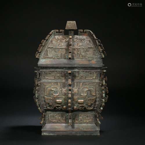 Han Dynasty bronze animal pattern jar