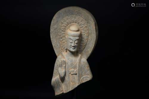 Northern Wei Stone Buddha Head Statue