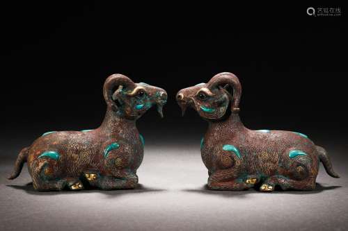 Han Dynasty Wrong Gold and Silver Sheep Ornament