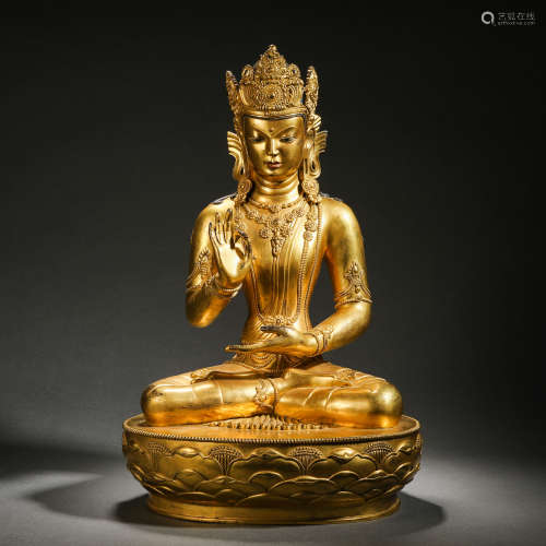 Qing Dynasty Gilt Bronze Bodhisattva Statue