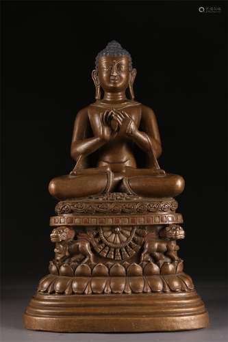 An Alloy Copper Sakyamuni Buddha Statue.