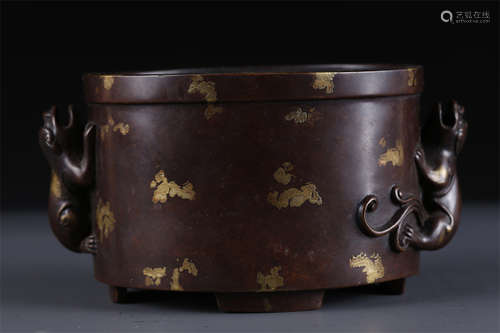 A Copper Censer with Beast-Shaped Ears.