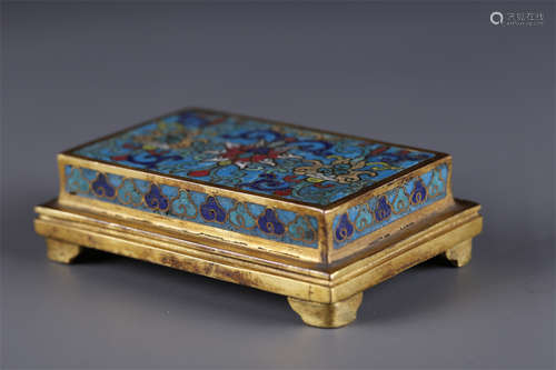 A Cloisonne Enameled Copper Pedestal.