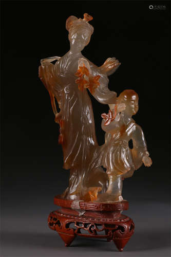 A Fine Agate Figure Sculpture Ornament.