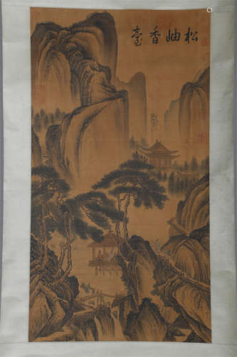 A Landscape Painting on Silk by Guo Xi.