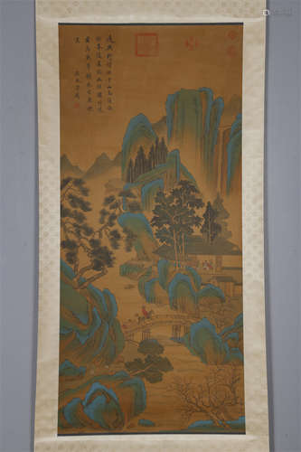 A Landscape Painting on Silk by Wang Wei.