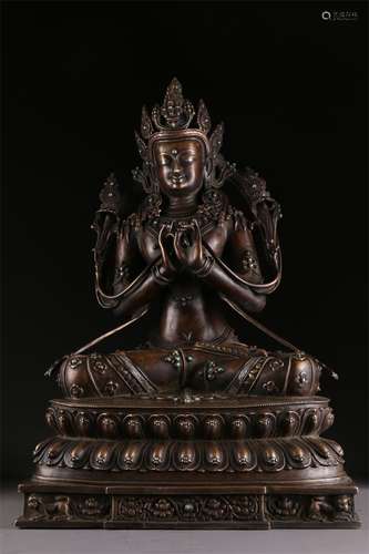 A Copper Maitreya Bodhisattva Buddha Statue.