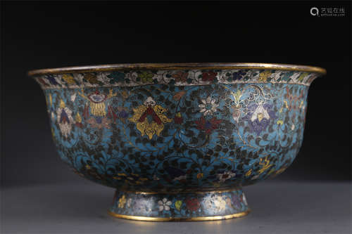 A Cloisonne Enameled Copper Bowl.