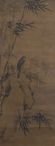 佚名 竹鳥圖 絹本立軸