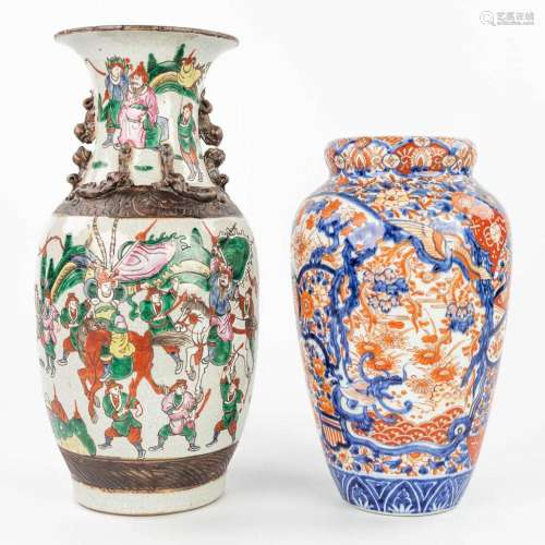 A Chinese and Japanese vase, Nanking and Imari. (H:44cm)