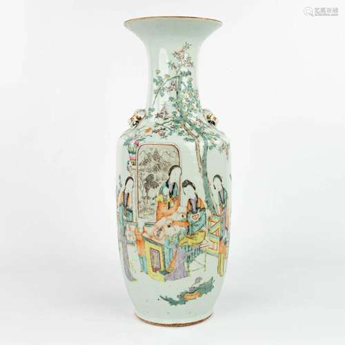 A Chinese vase made of porcelain decorated with ladies at a ...