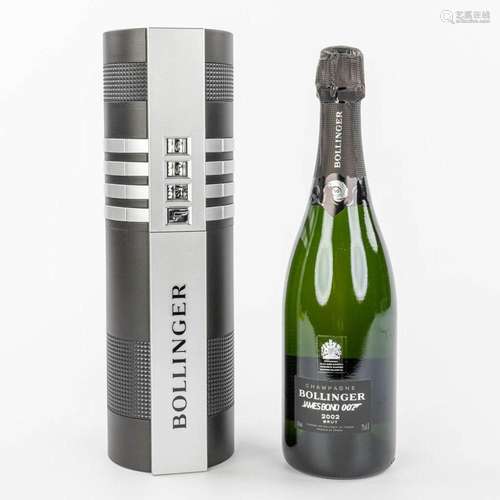 A bottle of Bollinger Champagne in a silencer container, spe...