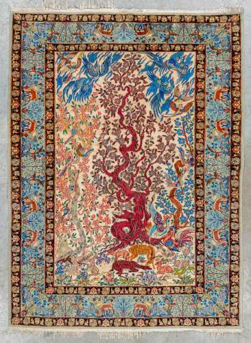 A figurative hand-made carpet, 'Tree of life' Isphah...