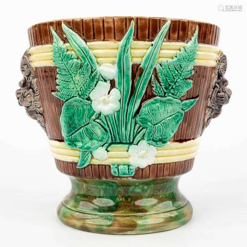 A planter made of glazed faience, majolica. Probably made in...