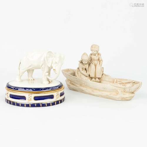 A collection of 2 pieces of Royal Dux porcelain: 'Boys i...