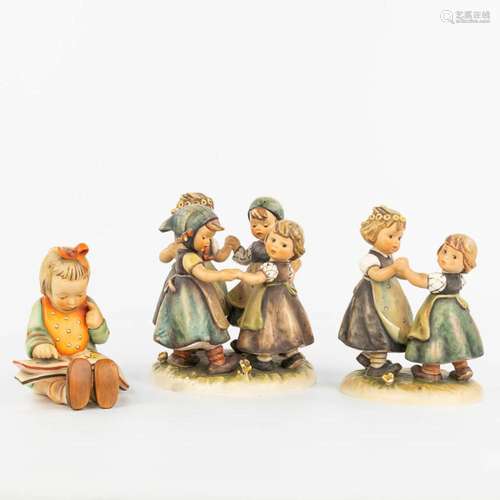 A collection of 3 statues made by Hummel. (H:17,5cm)