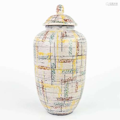 A vase with lid and made of glazed ceramics, marked ü Kerami...