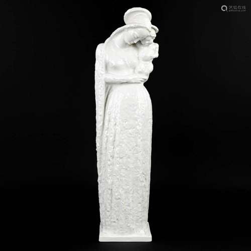 A large porcelain figurine of Madonna with Child marked Rose...