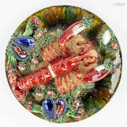 Jose Alvaro Caldas, a plate made of glazed faience, barbotin...