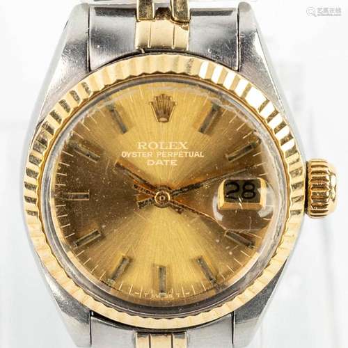 A Rolex Oyster Perpetual Date ladies model made of steel and...