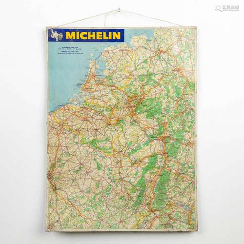 A vintage metal road sign made by Michelin, map of the BeNeL...