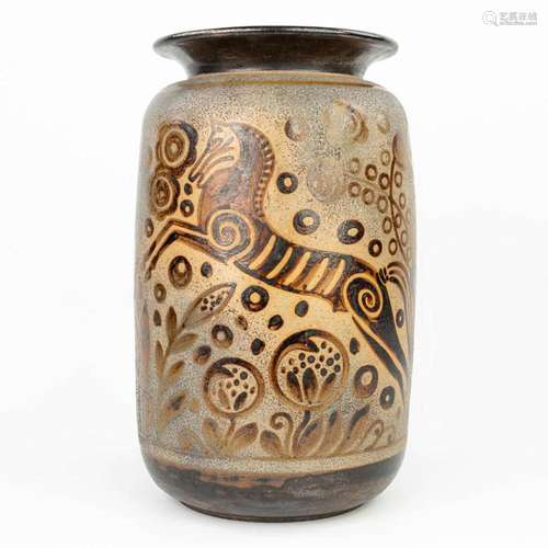 PRIMAVERA (XX) a vase made of grès stoneware and decorated e...