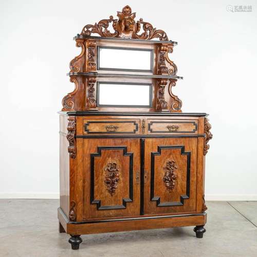 A cabinet with mirror 'Saint Hubert' and decorated w...