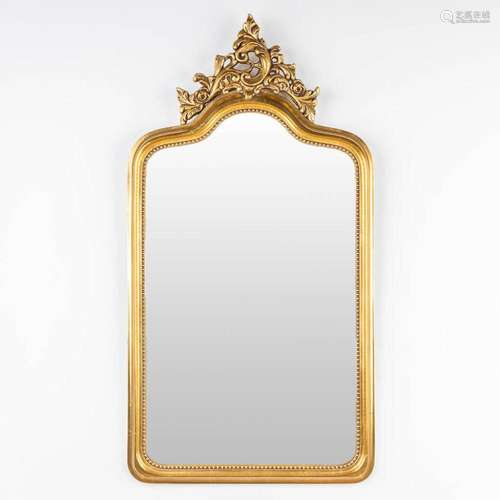 A mirror in Louis XV style, gilt wood and stucco. (H:105cm)