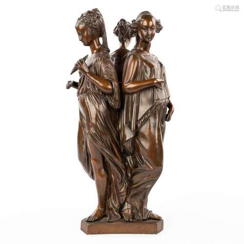 Charles GAUTHIER (1831-1891) 'Three Graces' a statue...