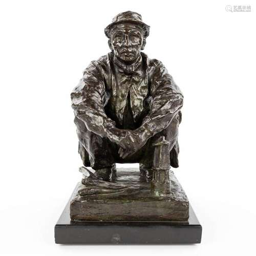 Georges PETIT (1879-1959) 'The Crouched Miner', pati...