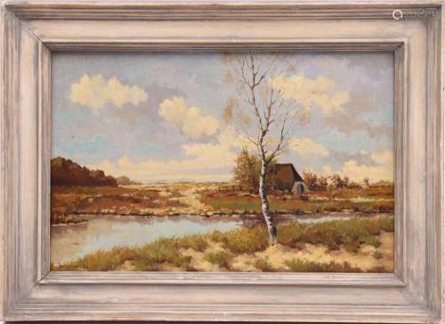 SIGNED J F A LANSAAT, DUTCH HEATH LANDSCAPE