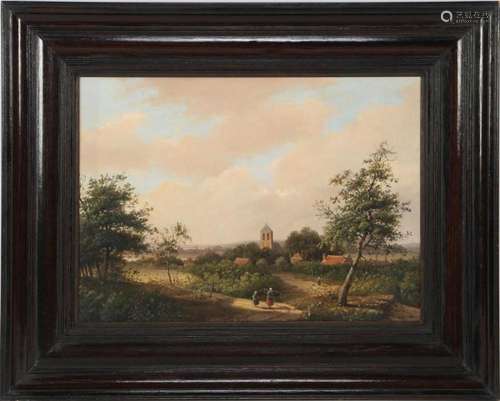 ANONYMOUS, ROMANTIC SCHOOL, LANDSCAPE WITH WOMAN