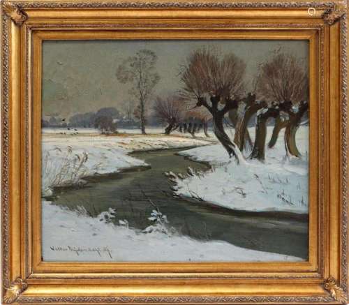 UNCLEARLY SIGNED, LANDSCAPE WITH A FLOWING STREAM