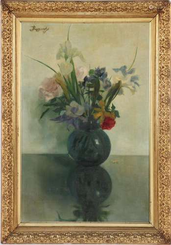 SIGNED BOGAERTS, STILL LIFE WITH GLASS VASE WITH FLOWERS